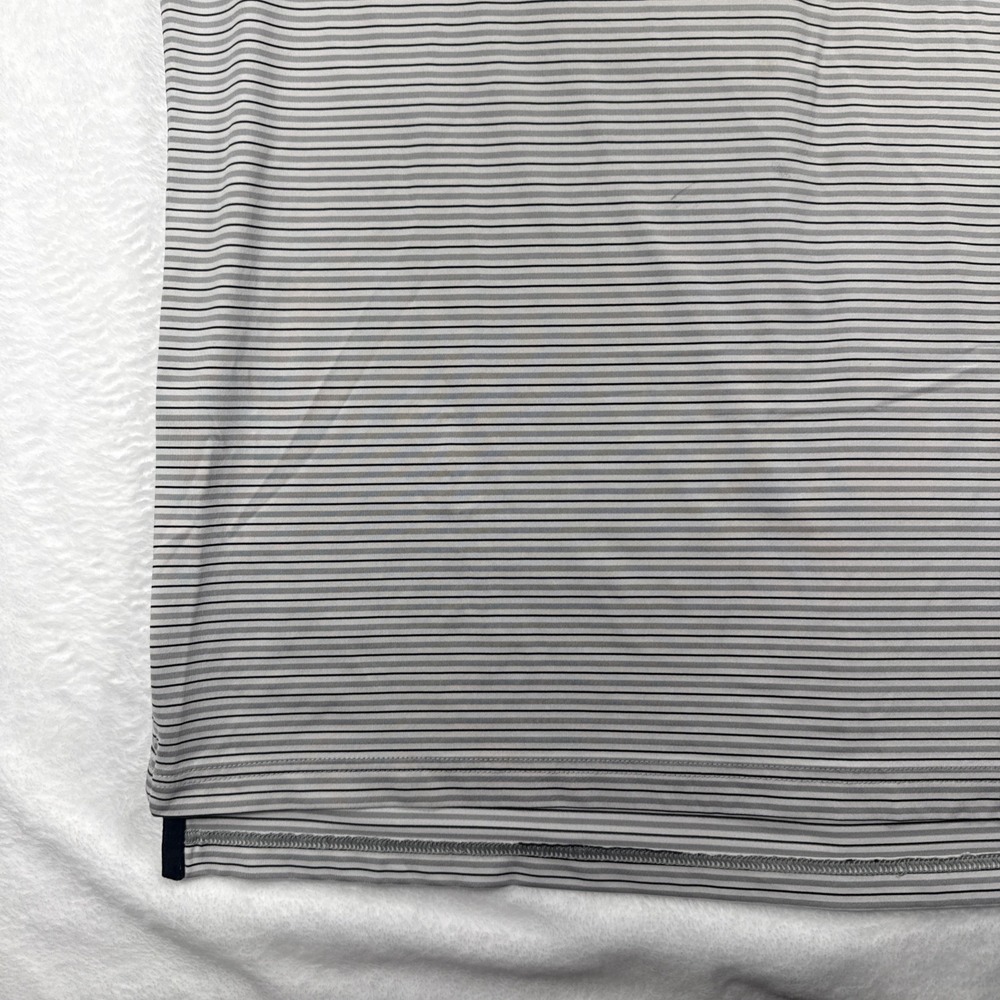 RLX Ralph Lauren Mens Large Short Sleeve Striped Golf Polo Shirt White Stretch - Picture 7 of 11